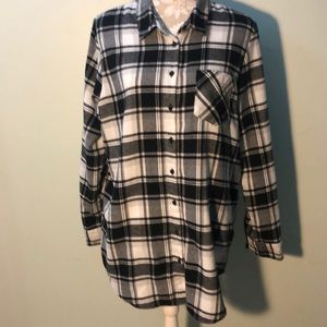 Black and white soft flannel
